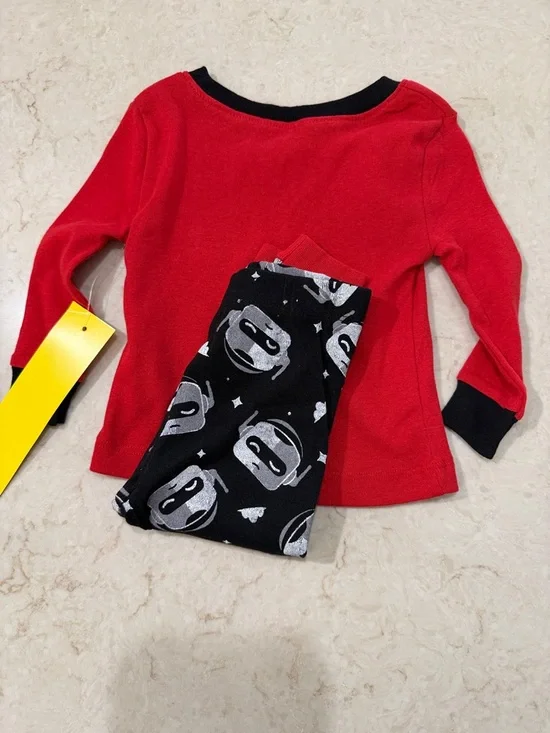 Kids Robot Sleep Mode Pajama Set - Red and Black NWOT 12M - Picture 4 of 4